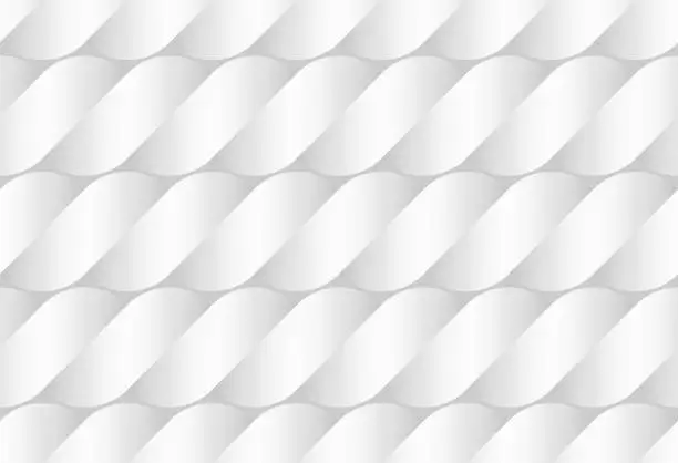 Vector illustration of Vector seamless pattern of twisted bands stylized as ropes. White texture illustration.