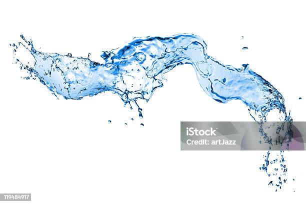 Foto de Respingos De Água Abstrato Isolado No Branco e mais fotos de stock de Abstrato - Abstrato, Azul, Branco