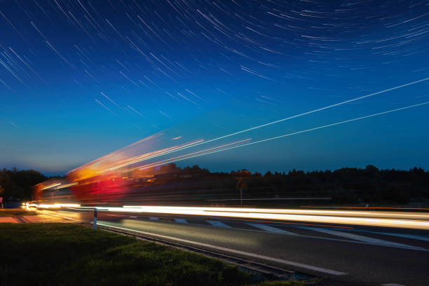 istock Speed Traffic - light trails on motorway 1194849539