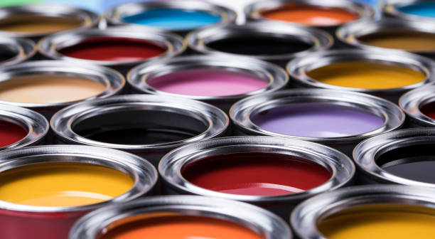 istock Colorful paint cans set, Painting background 1194850840