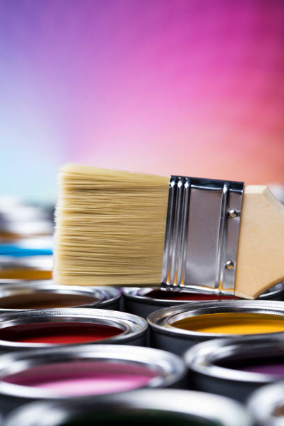 istock Paint can with a paintbrush 1194851573