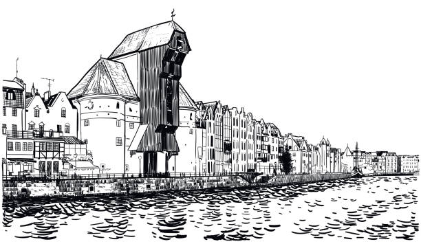 grond Fantasie Gastheer van Vector Tekening Van Waterkant In Gdansk Inclusief Beroemde Middeleeuwse  Kraan Stockvectorkunst en meer beelden van Gdańsk - iStock