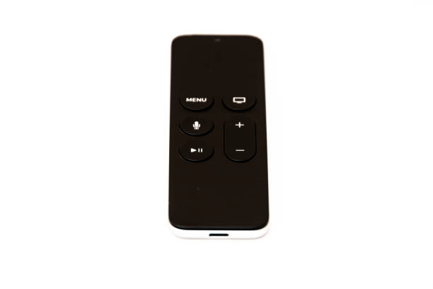 istock Simple and modern TV remote control with six buttons and touch surface 1194857893