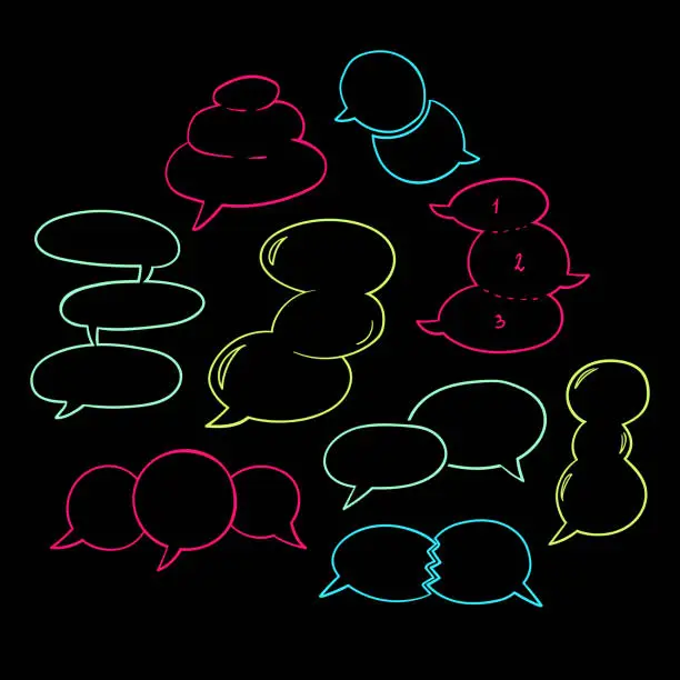 Vector illustration of Round Speech Bubbles-04