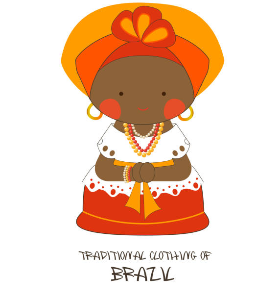 ilustrações, clipart, desenhos animados e ícones de vestuário tradicional do brasil, carmen miranda - brazilian people