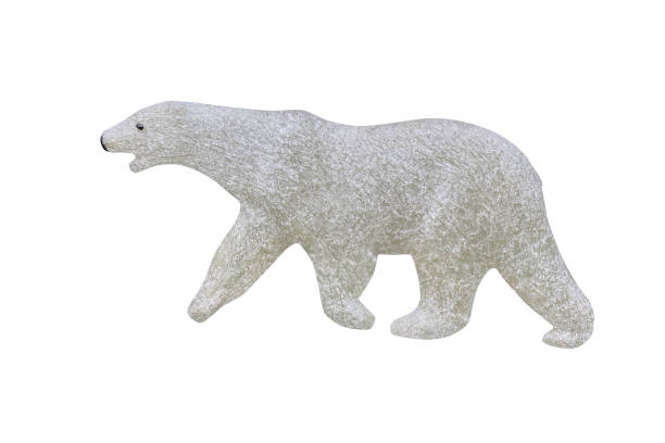 polar bear figurine isolated on white background