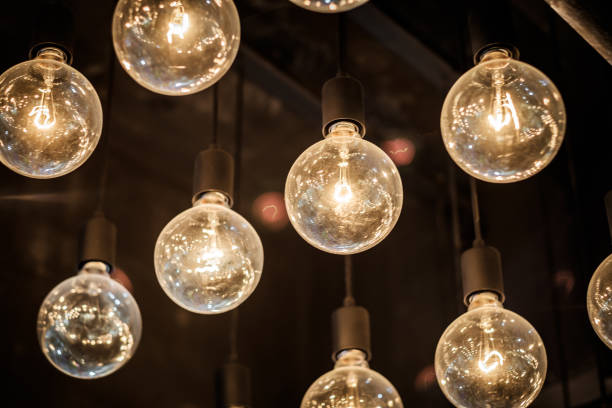 istock Vintage light bulb decoration inside the house, building, and restaurant 1194867279