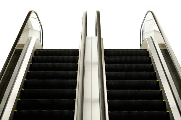 istock Modern and luxury opposite side escalator with staircase 1194868585