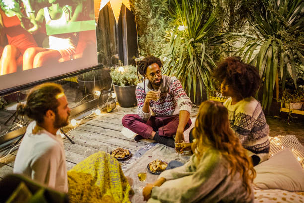 istock Movie night at back yard 1194868828