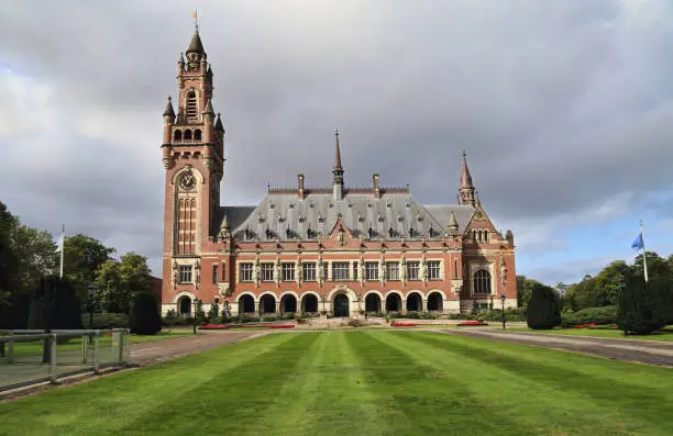 International Court of Justice, or Peace Palace, in The Hague, Holland