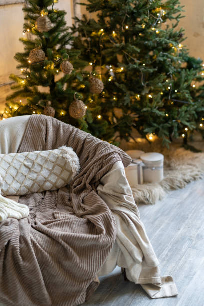 istock Cozy living room with winter style interior 1194874392