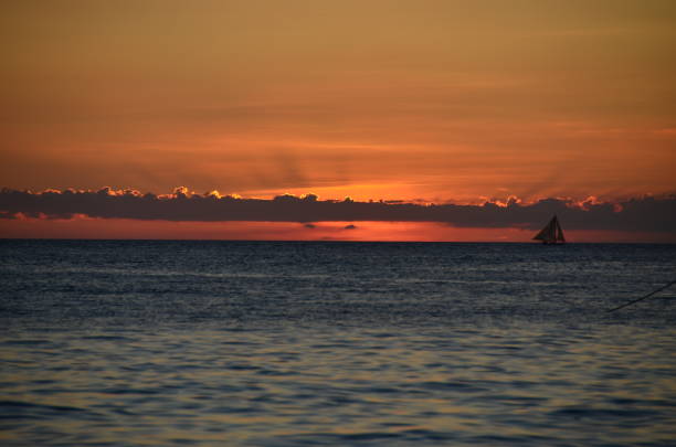istock Magical sunset over the tropical island 1194876326