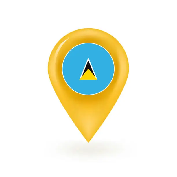 Vector illustration of Saint Lucia Map Pin Icon