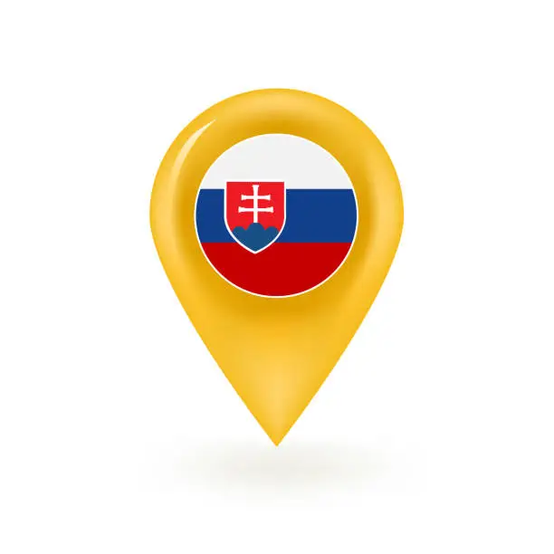 Vector illustration of Slovakia Map Pin Icon