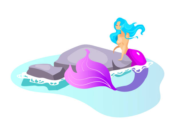 Siren Flat Vector Illustration Mythological Beast Swim In Sea Fairy Monster  On Rock Fantastical Halfwoman Creature Greek Mythology Mermaid On Reef  Isolated Cartoon Character On White Background Stock Illustration -  Download Image