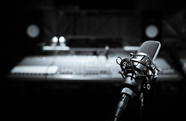 Microphone in recording studio