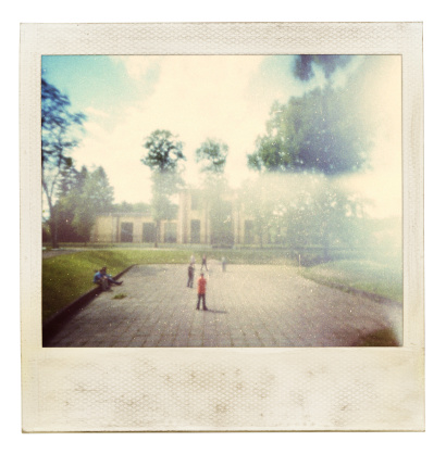 Designed old instant photo. Used my own original material. Grain, blur, light leak added as vintage effect.