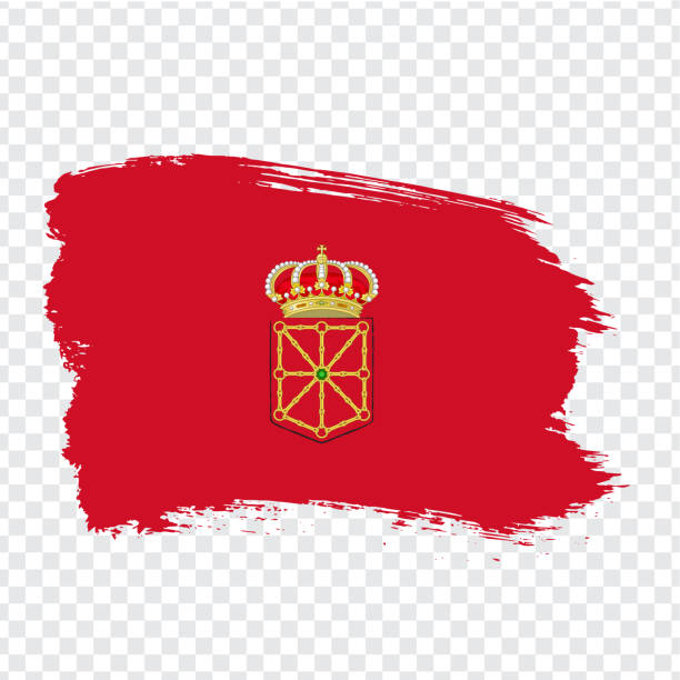 ilustrações de stock, clip art, desenhos animados e ícones de flag of  navarre brush strokes. flag autonomous community  navarre of spain on transparent background for your web site design, logo, app, ui. kingdom of spain. stock vector.  eps10. - navarra