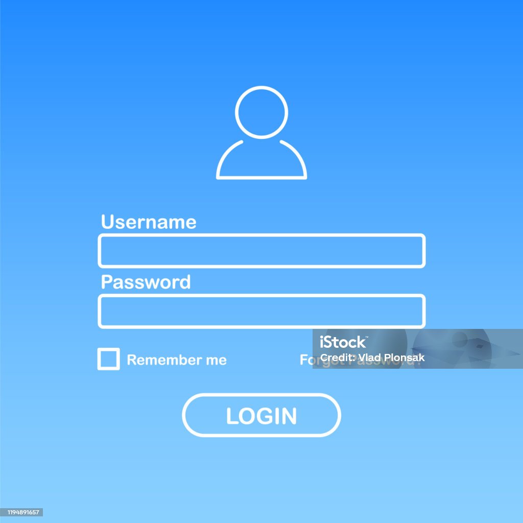 User Login Interface Username And Password For Login Vector ...
