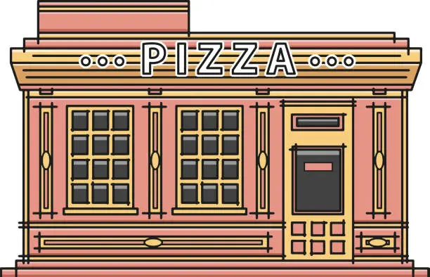 Vector illustration of pizza restaurant