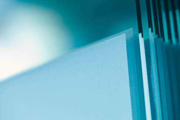 istock Various types of glass panels stacked on shelves 1194898384