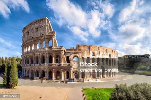istock Colosseum in Rome without people in the morning, italy 1194899511