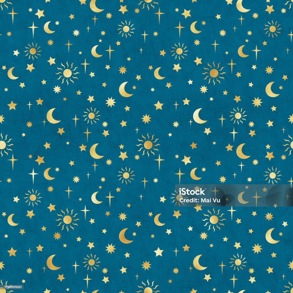Magical Pattern Design Magical Sky Seamless Pattern Stock Illustration - Download Image Now ...