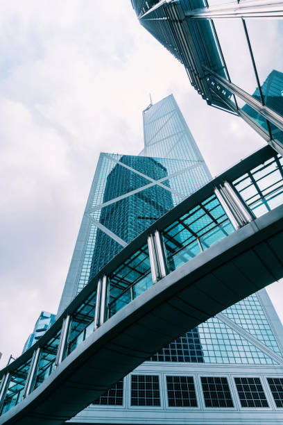 istock Modern office buildings in central Hong Kong with cloud sky 1194902601