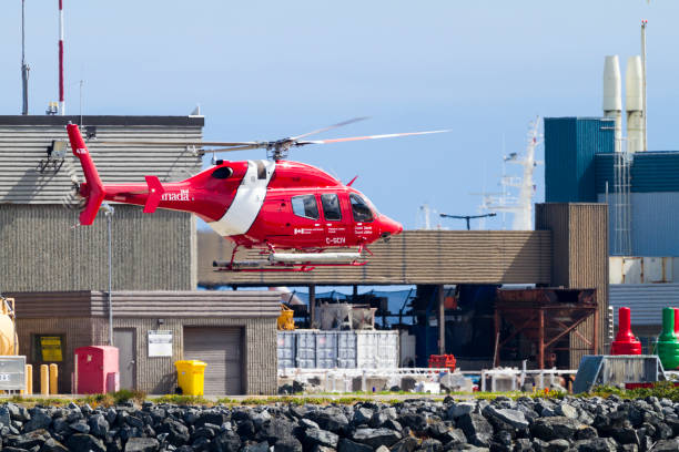 canadian coast guard - rescue helicopter water searching imagens e fotografias de stock