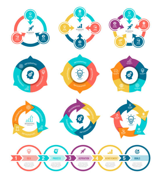 satz von infografikelementen - sprechblase grafiken stock-grafiken, -clipart, -cartoons und -symbole