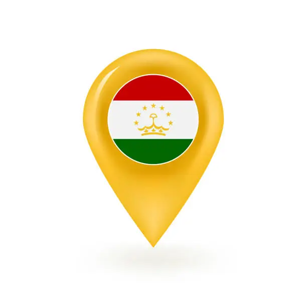 Vector illustration of Tajikistan Map Pin Icon