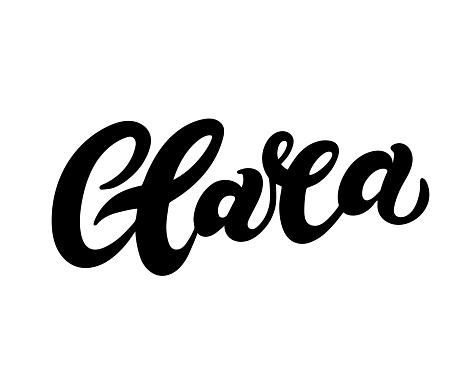Clara In Cursive Clara Womans Name Hand Drawn Lettering Stock Illustration - Download ...