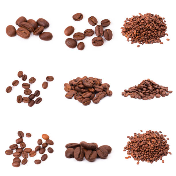 istock set of roasted coffee beans. Isolated on a white background. 1194908086