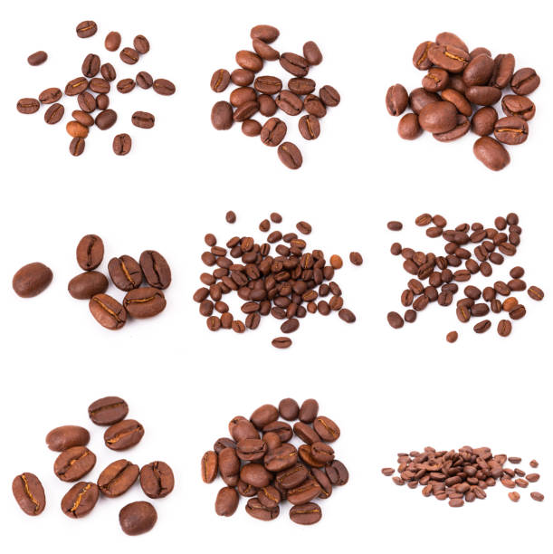 istock set of roasted coffee beans. Isolated on a white background. 1194908478