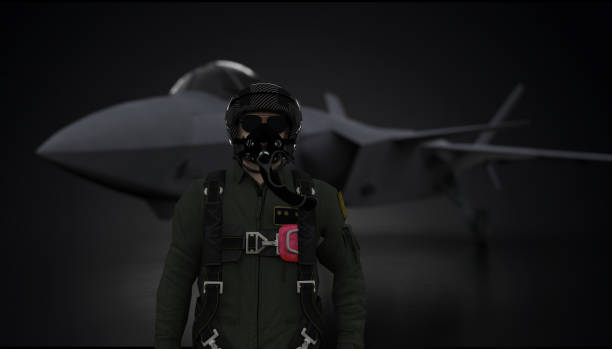 istock J-20 chengdu chinese jet with pilot standing in front 3d render 1194913675