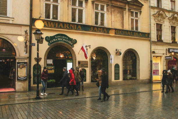 ama michalik ristorante caffetteria in via florianska. - florianska street foto e immagini stock