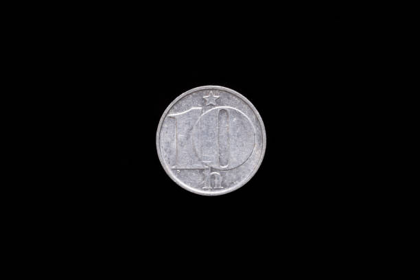 istock Old Czechoslovak 10 halier coin from 1975, reverse 1194918138