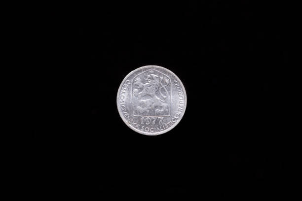 istock Old Czechoslovak 5 halier coin from 1977, obverse 1194918348