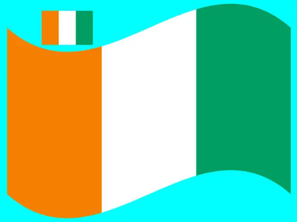 Vector illustration of Wave Cote d'Ivoire Flag Vector