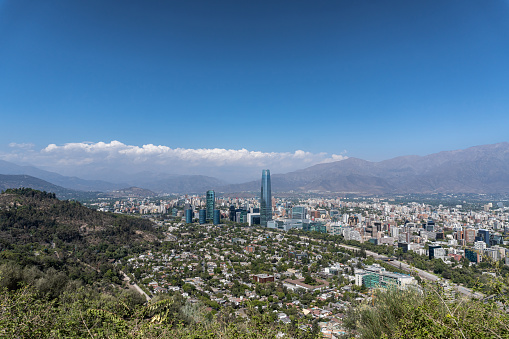 Sanhattan, Santiago Financial District from Metropolitan Park of Santiago de Chile