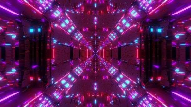 istock endless glowing lights on futuristic sci-fi hangar tunnel corridor with nice electric reflections 3d illustration wallpaper background graphic design 1194926683