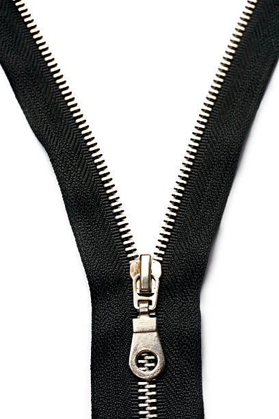istock Close up of a zip closure with black and white material 119492843