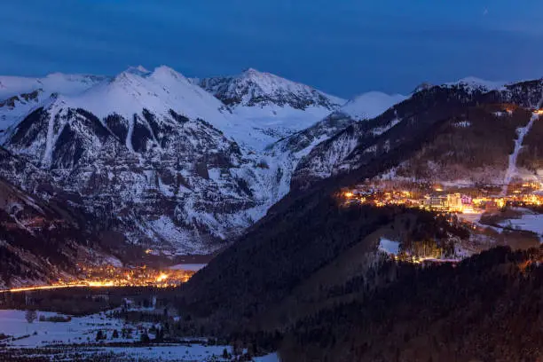 Photo of Telluride, Colorado and the San Juan Mountains at night