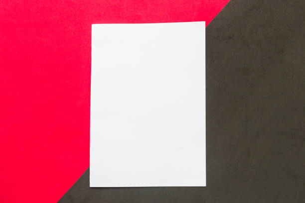 istock White mockup blank on red and black geometric paper background 1194934437