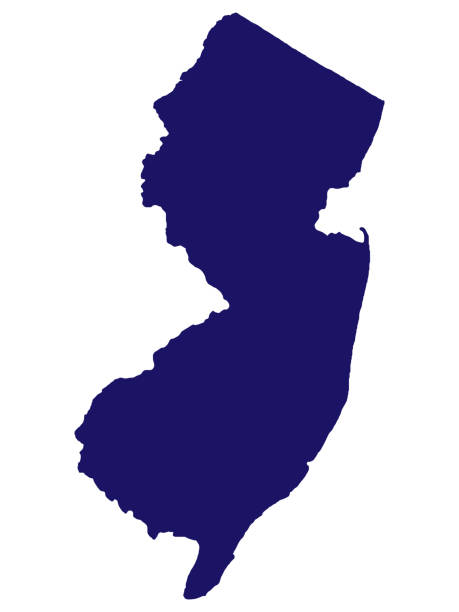 ilustrações, clipart, desenhos animados e ícones de new jersey mapa silhueta vector ilustração eps 10 - nova jersey