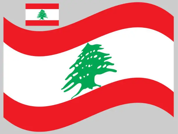 Vector illustration of Wave Lebanon Flag Vector illustration Eps 10