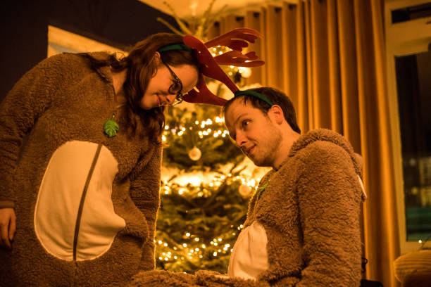 istock Christmas for disabled couple in xmas home 1194938432