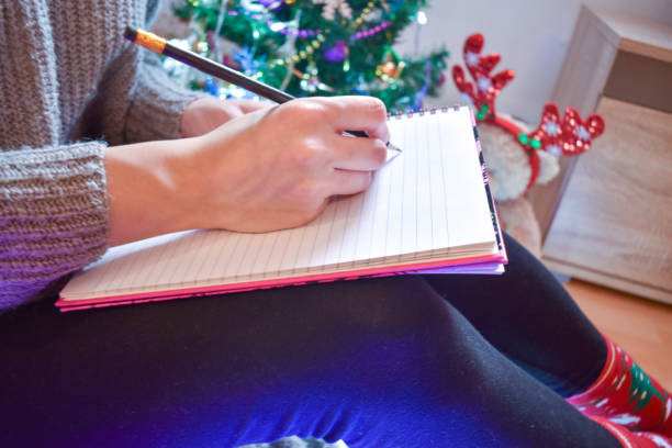 istock Writing new year resolutions in front of Christmas tree 1194940284