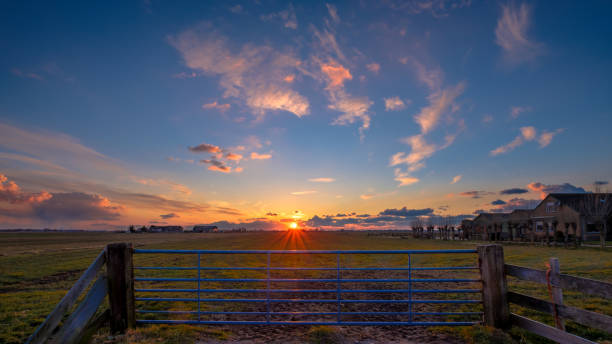 istock Sunset in the polder, close to Rotterdam Netherlands 1194940556