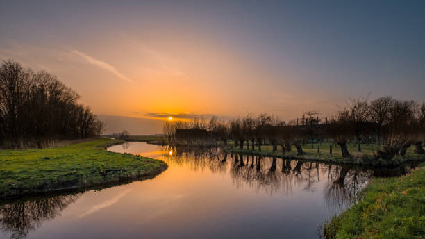 istock Sunset in the polder, close to Rotterdam Netherlands 1194940557